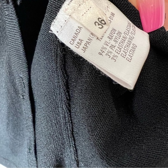 Escada Sweater Women small 6 36 Cardigan black knit lace Up bow top Preppy B11 - Picture 4 of 8